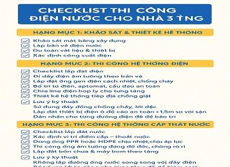 checklist thi công điện nước nhà 3 tầng