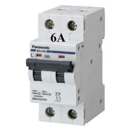 Mcb 2 tép 6a panasonic