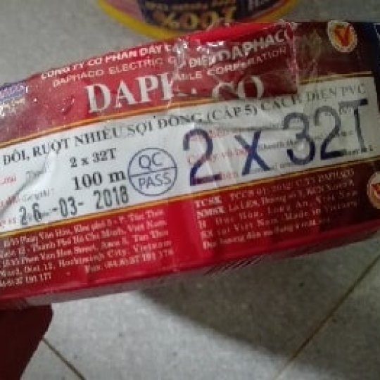 Dây đôi mềm Vcmd 2x32 (2x1.0) Daphaco
