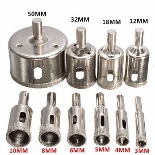 Mũi khoan kiếng,kính,đá gạch men,thuỷ tinh đủ kích thước