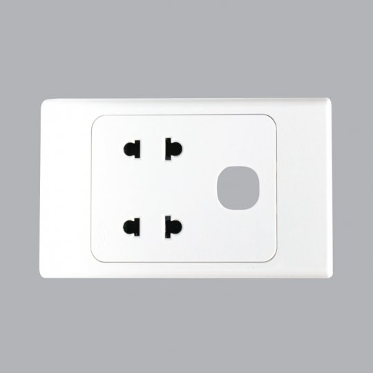 Hai Ổ cắm 1 lỗ công tắc